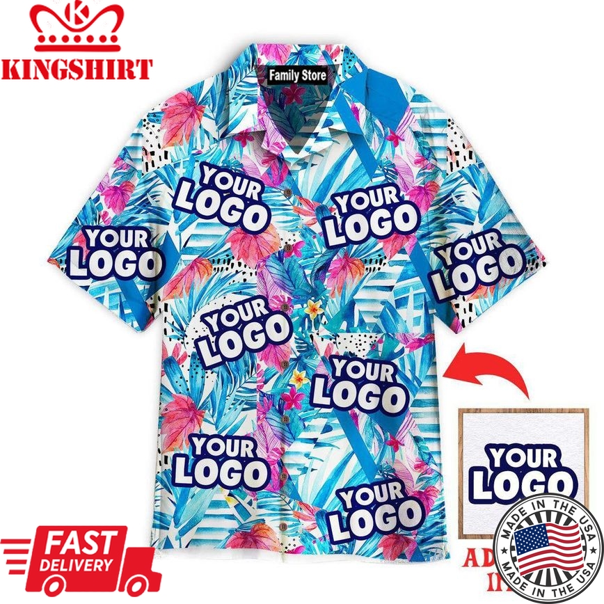 Exotic Flowers And Leaves Your Logo Custom Hawaiian Shirt