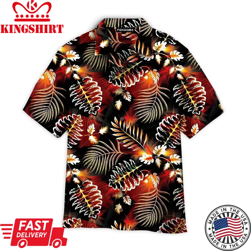 Exotic Jungle Tropical Leaves Pattern Trendy Hawaiian Shirt