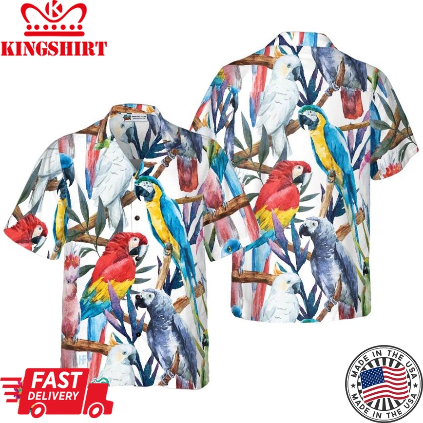 Exotic Parrots & Plant V2 Hawaiian Shirt