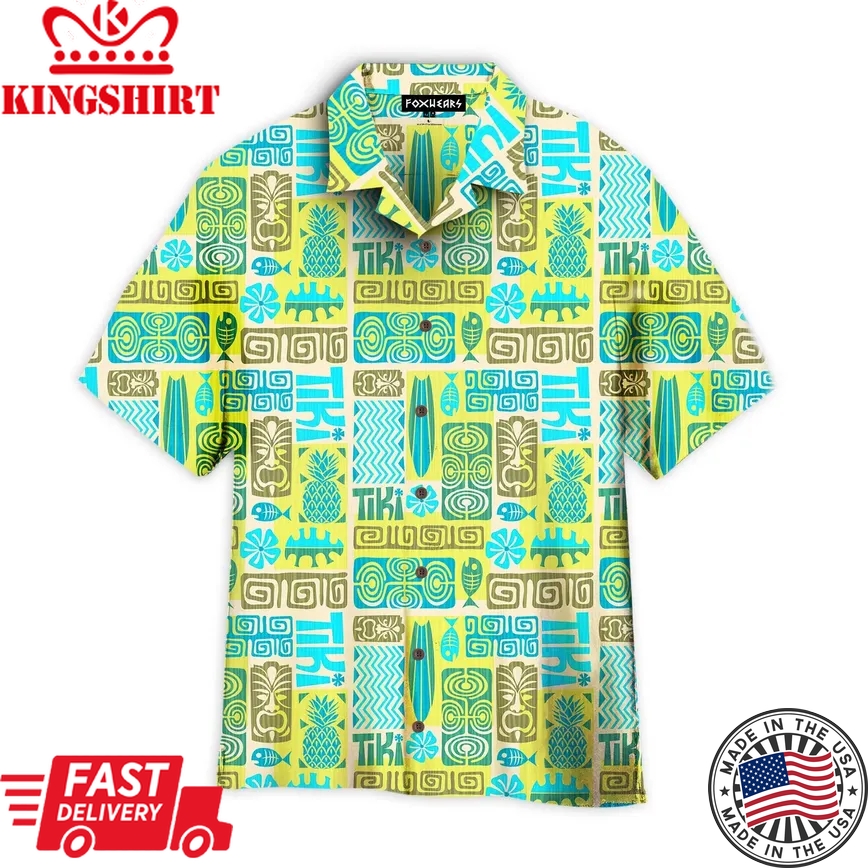 Exotic Tiki Pattern Trendy Hawaiian Shirt For Aloha Summer Gifts Shirt