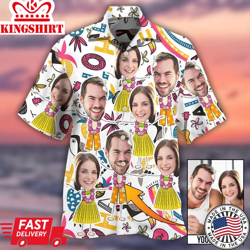 Face Custom Photo Aloha Couple Hawaiian Shirt