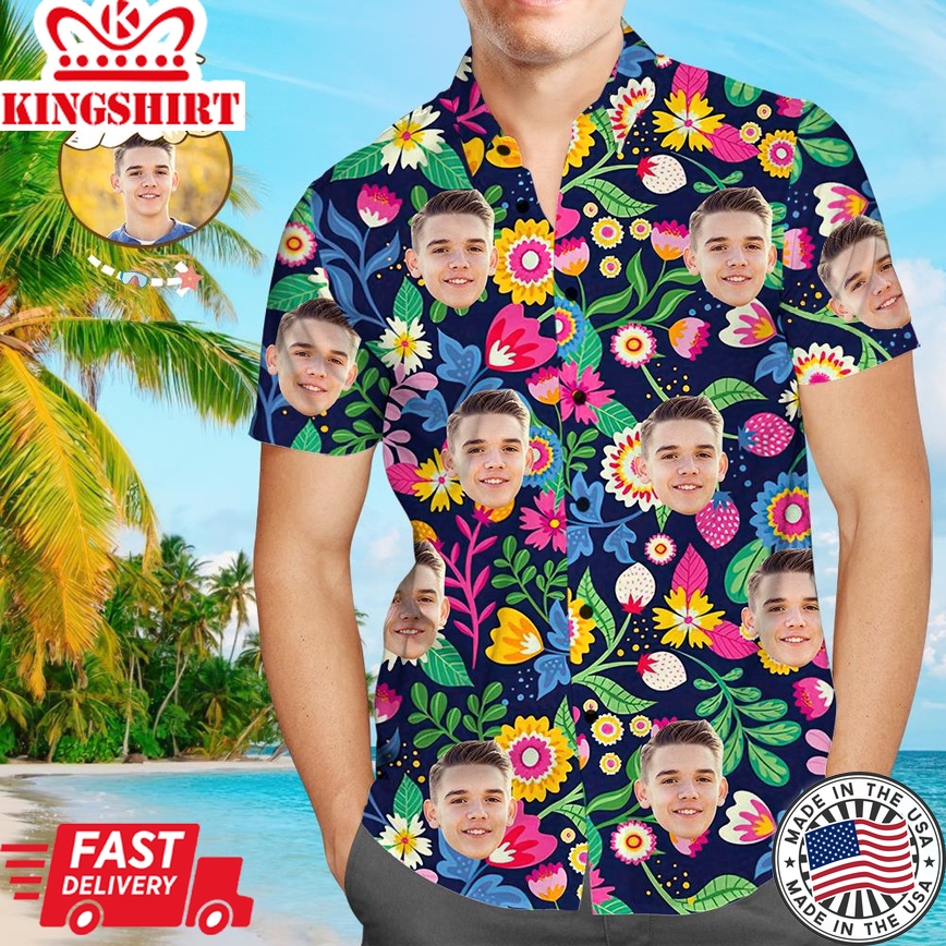 Face of Aloha: Personalized Photo Men's Hawaiian Shirt