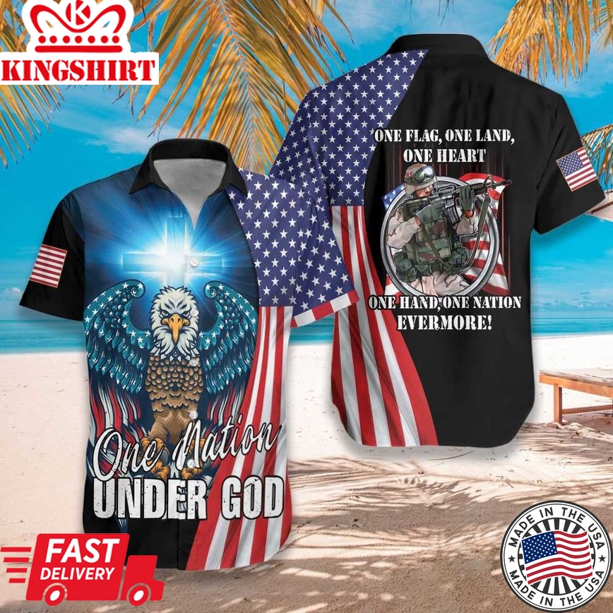 Faith and Patriotism: One Nation Under God Hawaiian Shirt