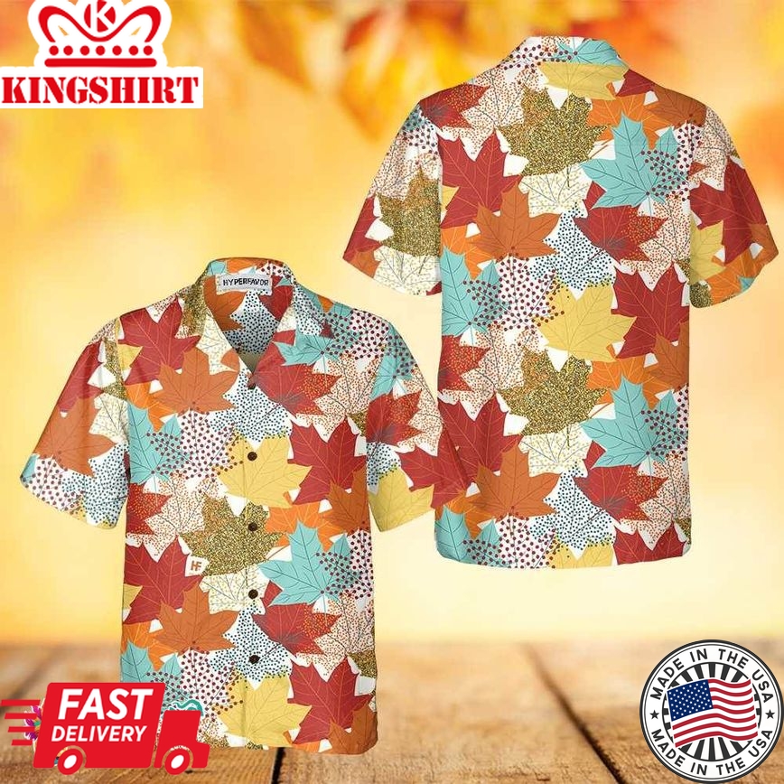 Fall Maple Leaves Hawaiian Shirt, Autumn Vibe Thanksgiving Shirt, Unique Gift For Thanksgiving Day