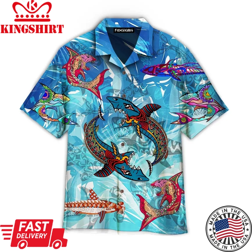 Fantastic Shark Maori Trendy Hawaiian Shirt