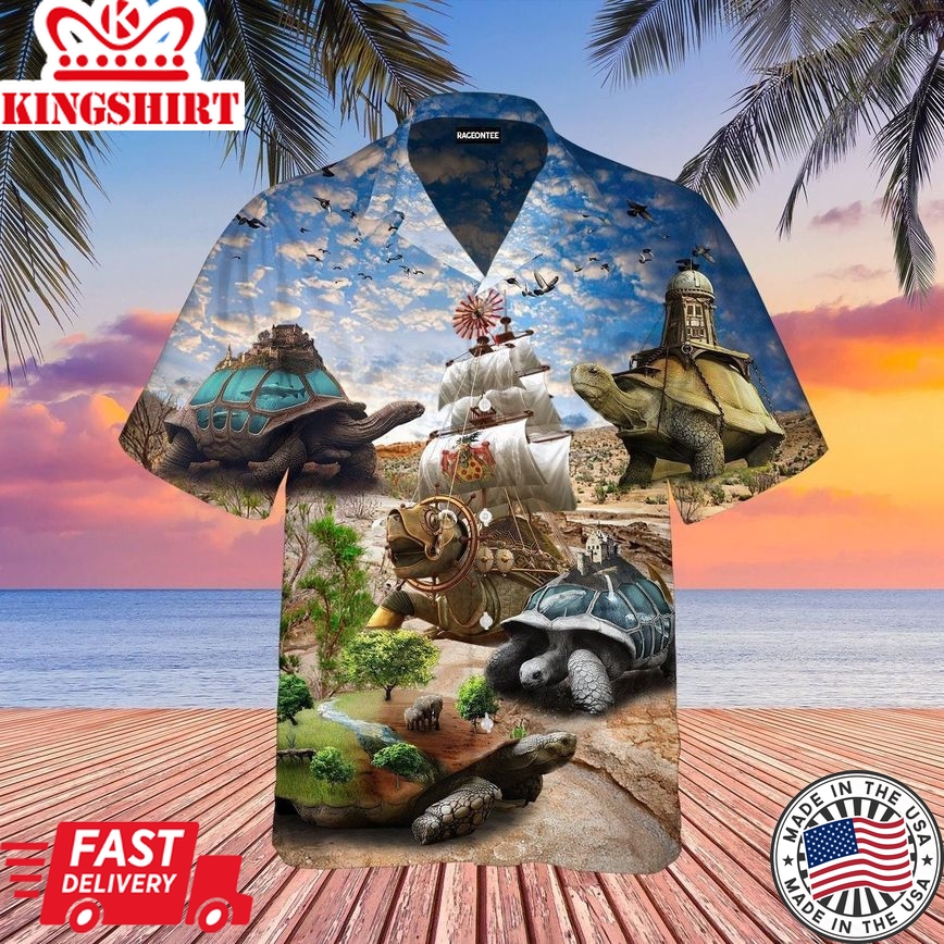 Fantasy Turtle Trendy Hawaiian Shirt For