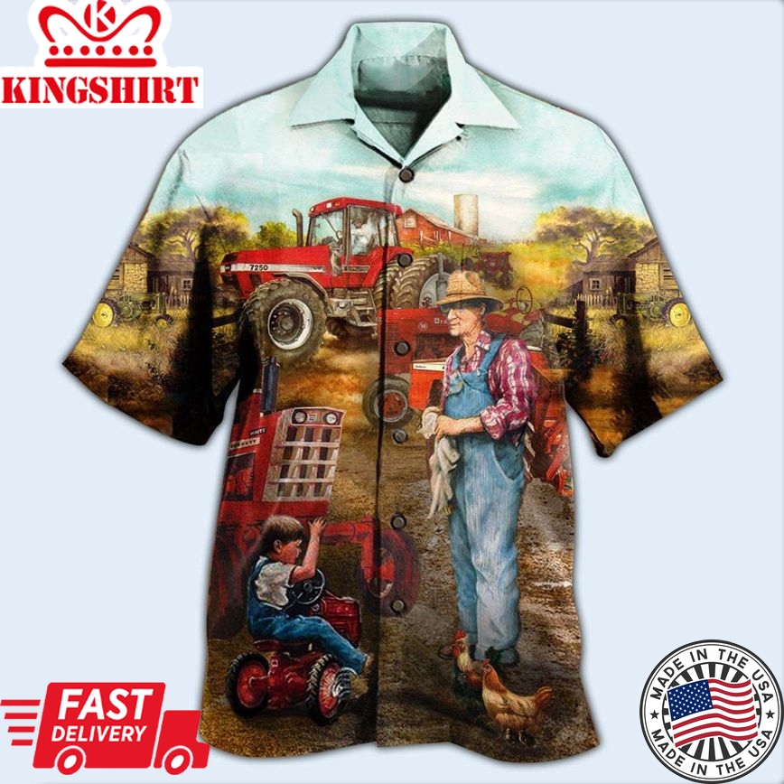 Farm Awesome Fatherhood In Farm - Hawaiian Shirt