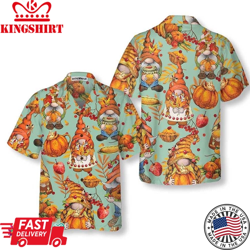 Farm Harvest Festival Gnomes Thanksgiving Hawaiian Shirt, Unique Thanksgiving Day Gift For Men