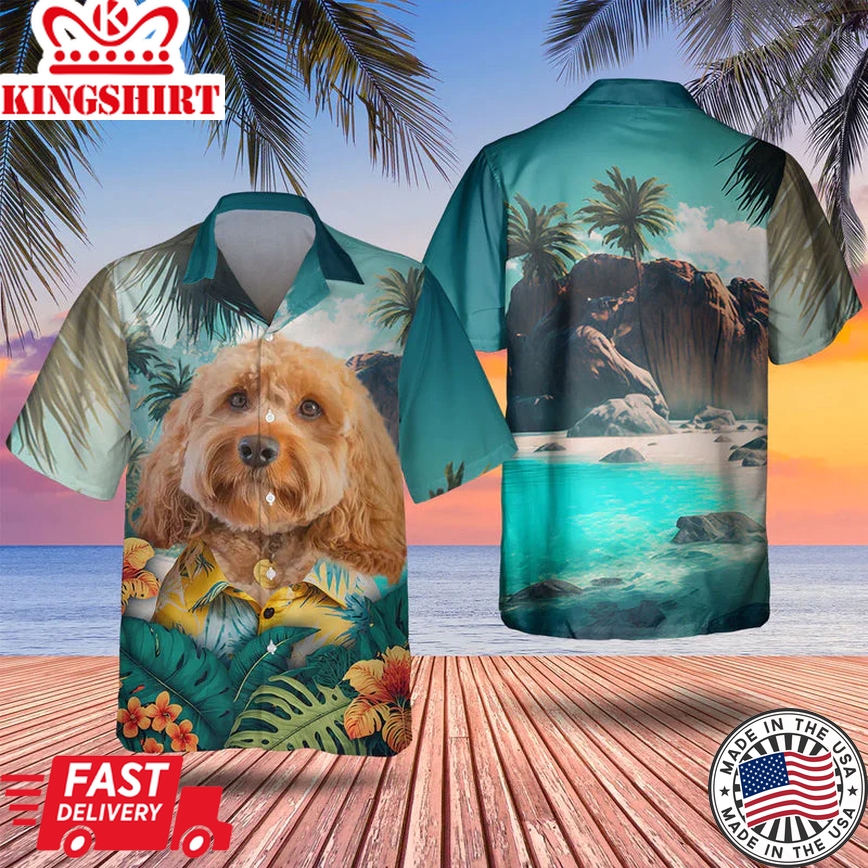 Fashion-Forward Cavapoo Trendy Hawaiian Shirt for Dog Lovers: Trendy 3D Print Pet Attire