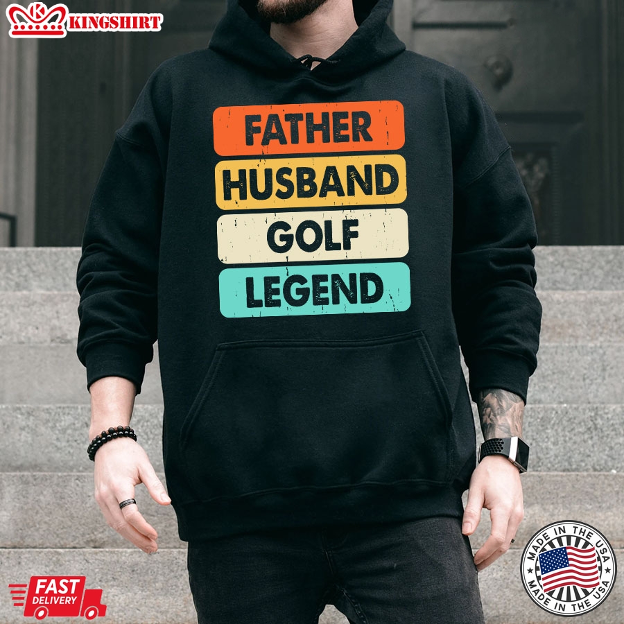 Father Husband Golf Legend Vintage Golf Lovers Father's Day Hoodie