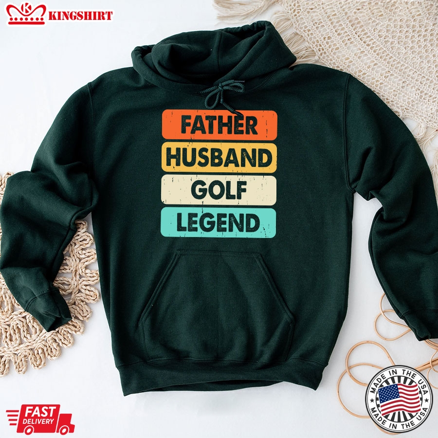 Father Husband Golf Legend Vintage Golf Lovers Father's Day Hoodie