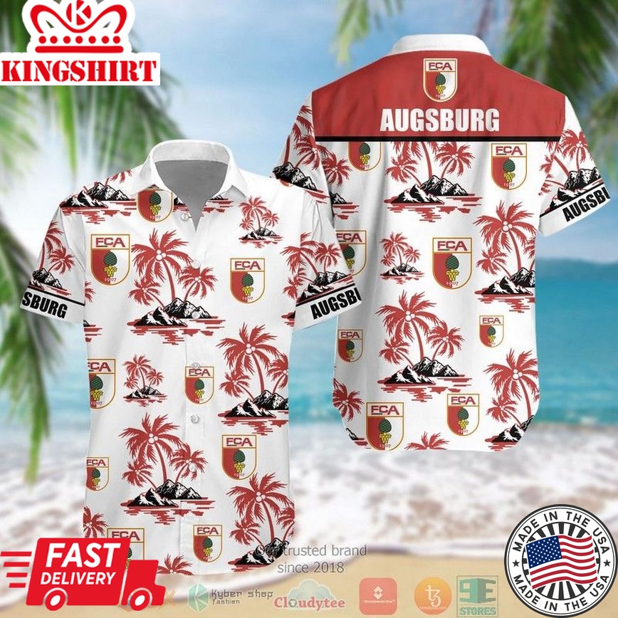 Fc Augsburg Coconut Tree Trendy Hawaiian Shirt Aloha Shirt