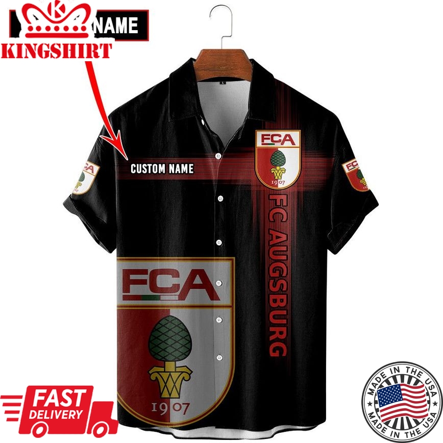 Fc Augsburg Custom Name Black Trendy Hawaiian Shirt Aloha Shirt