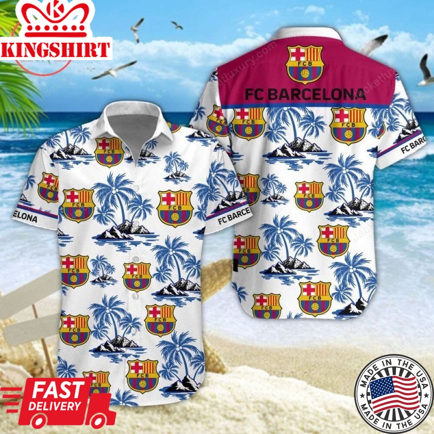 Fc Barcelona Coconut Island Trendy Hawaiian Shirt Aloha Shirt