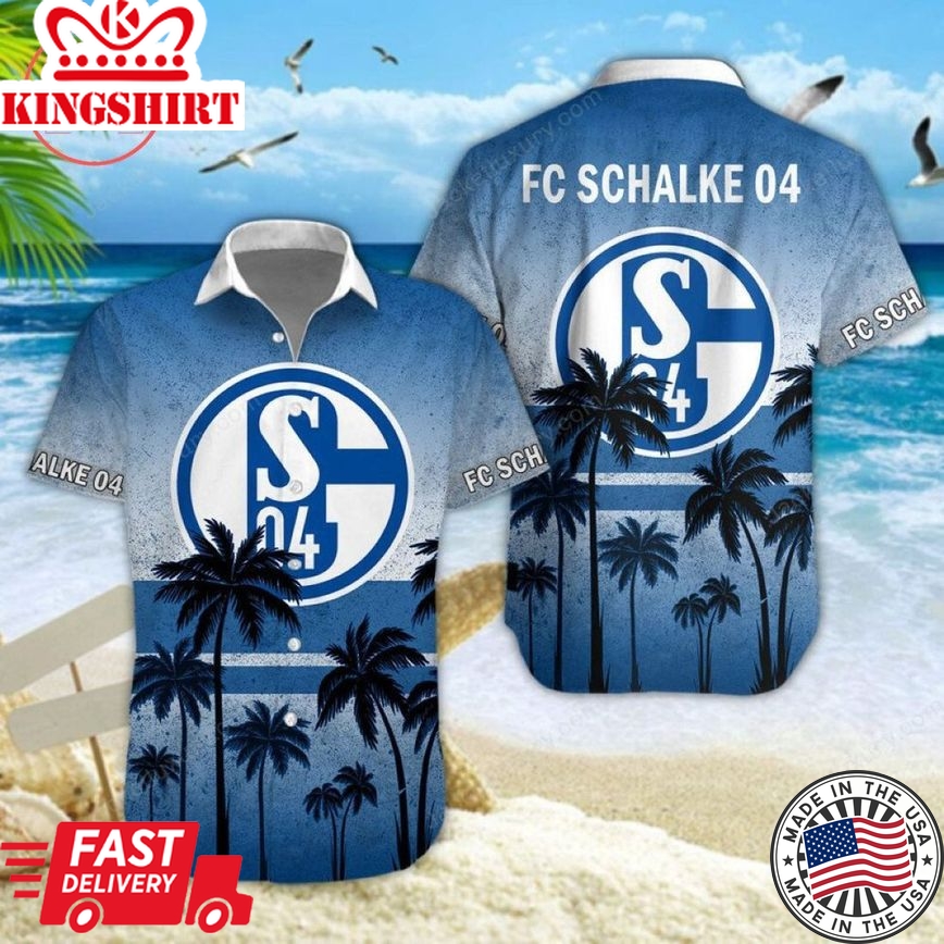 Fc Schalke 04 Coconut Tree Trendy Hawaiian Shirt Aloha Shirt