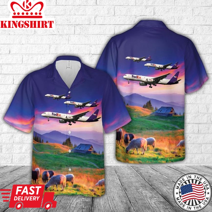 Fedex Express Boeing 757 Jager Trendy Hawaiian Shirt