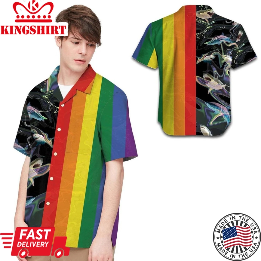 Felacia Lgbt Rainbow Sharks For Lgbtq Community In Daily Life Hawaiian Shirt