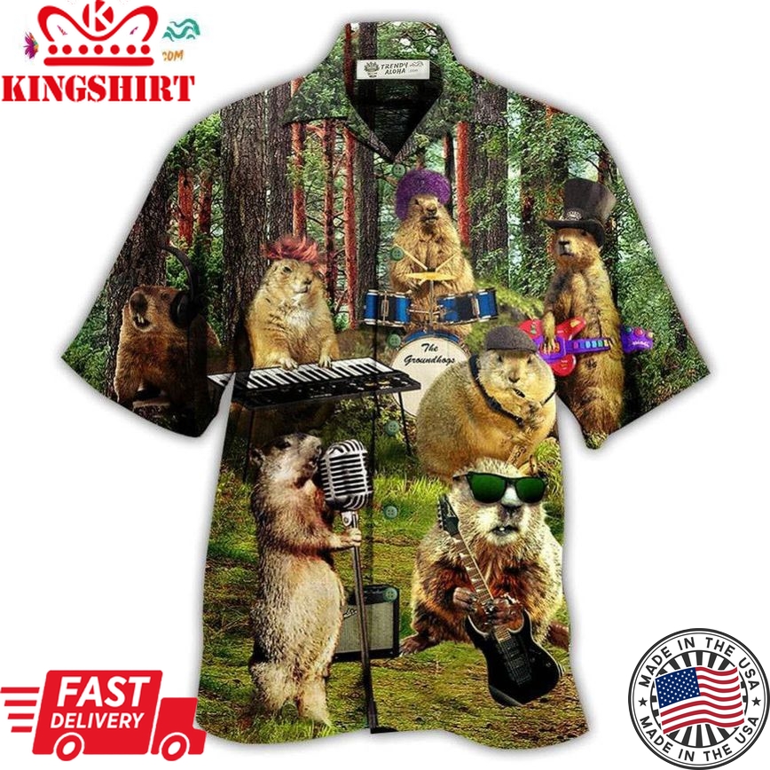 Ferret Animals Sing A Song Hawaiian Shirt