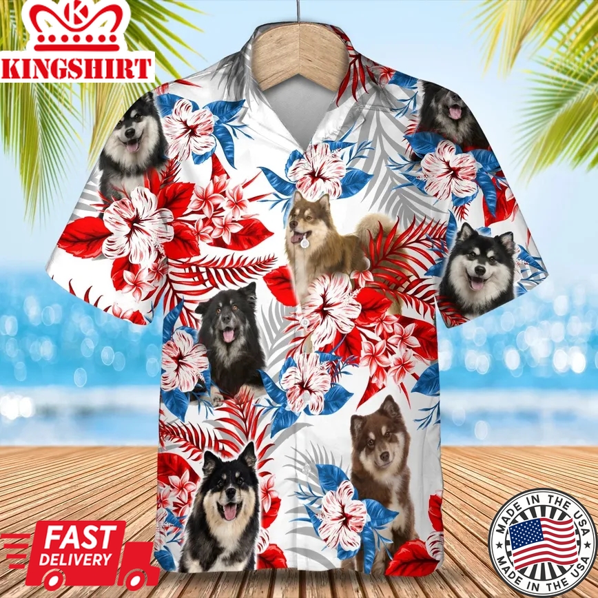 Finnish Lapphund Trendy Hawaiian Shirt Gift For Summer, Summer Aloha Shirt, Trendy Hawaiian Shirt For Men And Women