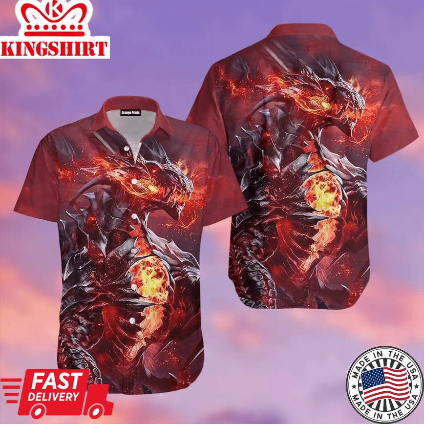 Fire Dragon Legend Trendy Hawaiian Shirt For