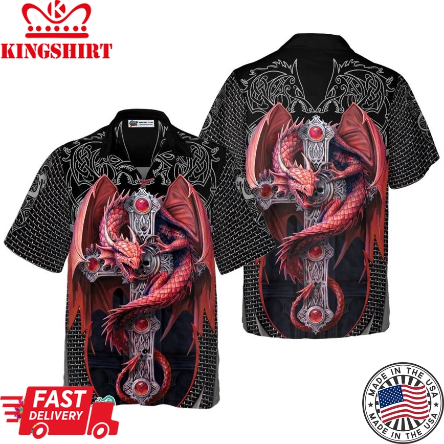 Fire Gothic Dragon Hawaiian Shirt