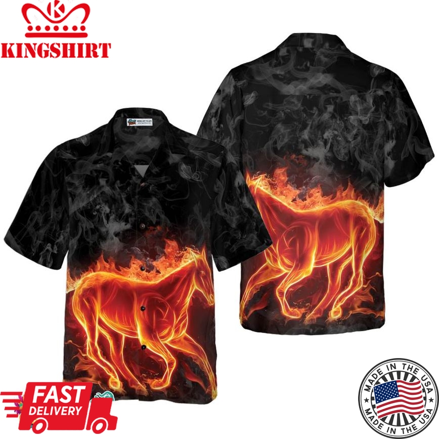 Fire Horse Shirt For Men Hawaiian Shirt