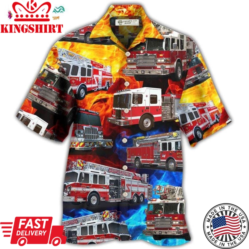 Fire Truck Fire Life Hawaiian Shirt