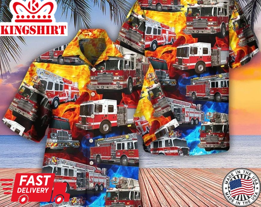 Fire Truck Fire Life - Trendy Hawaiian Shirt, Beach Party Matching Shirt For Men/Women, Hawaiian Set Gift, Meaningful Birthday Presents.