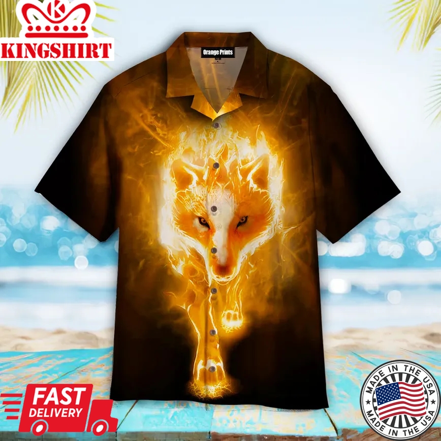 Fire Wolf Trendy Hawaiian Shirt