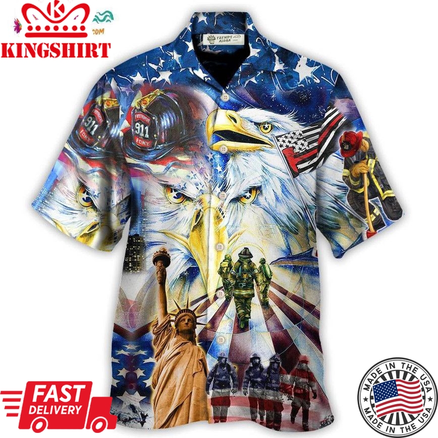 Firefighter America Proud Forever Hawaiian Shirt