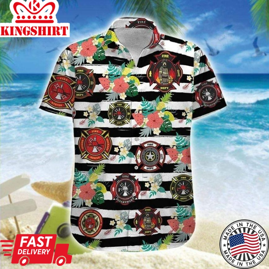 Firefighter Badges Trendy Hawaiian Shirt