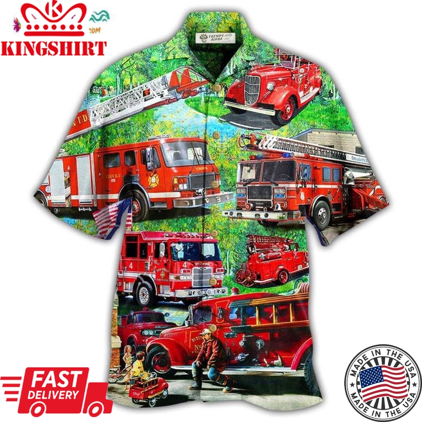 Firefighter Brave Just Like My Daddy Hawaiian Shirt