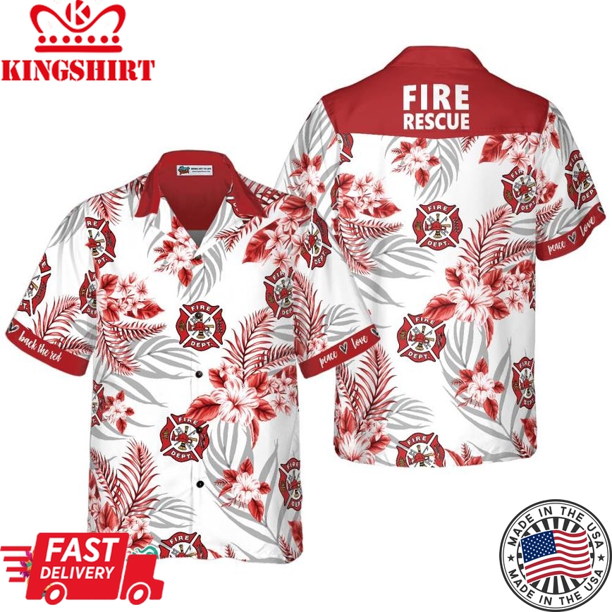 Firefighter Fire Rescue Hawaiian Shirt