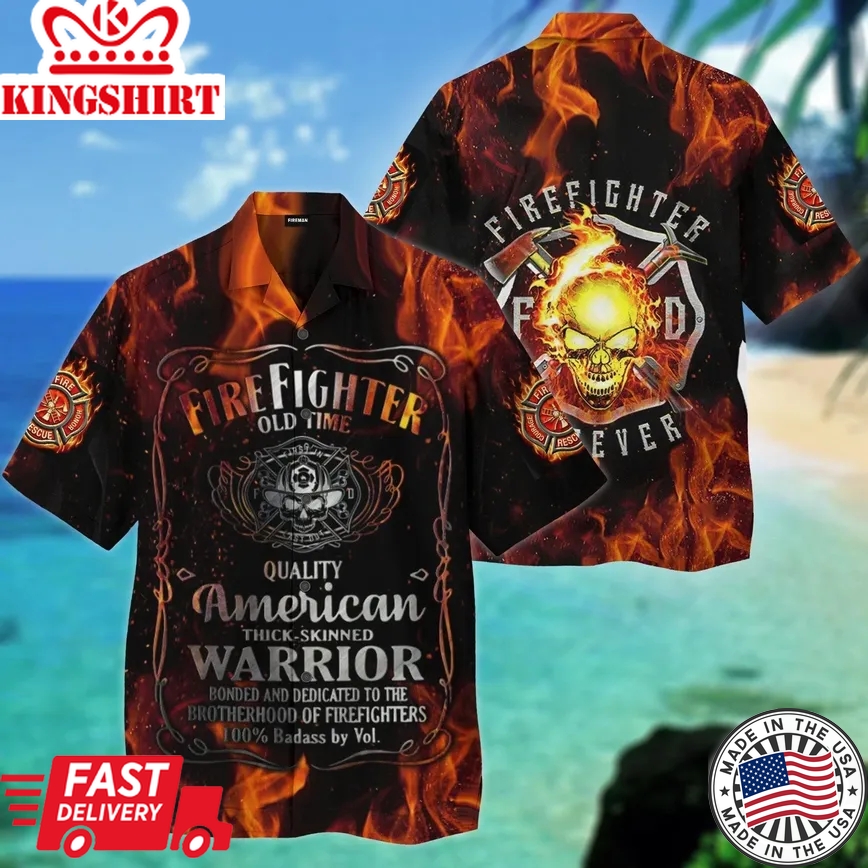 Firefighter Old Time Trendy Hawaiian Shirt