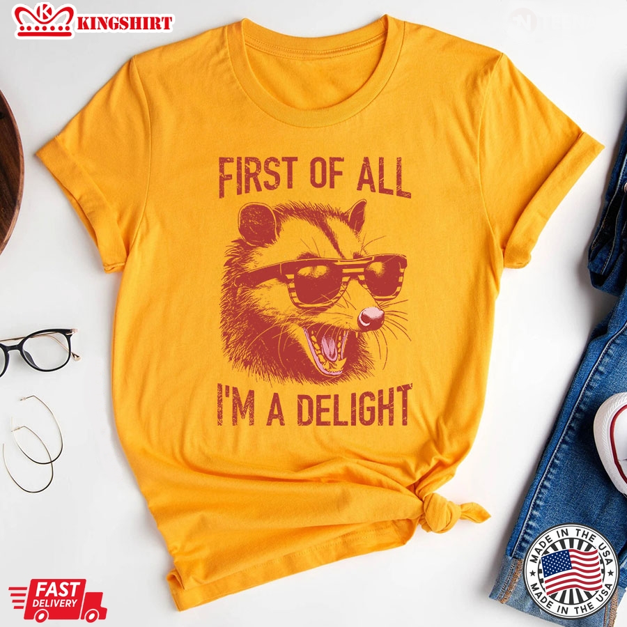 First Of All I'm A Delight Opossum With Glasses T-Shirt