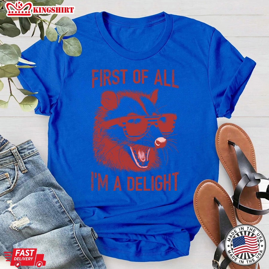 First Of All I'm A Delight Opossum With Glasses T-Shirt