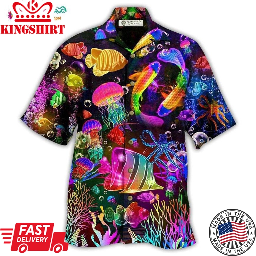 Fish Rainbow Lovely Style Hawaiian Shirt