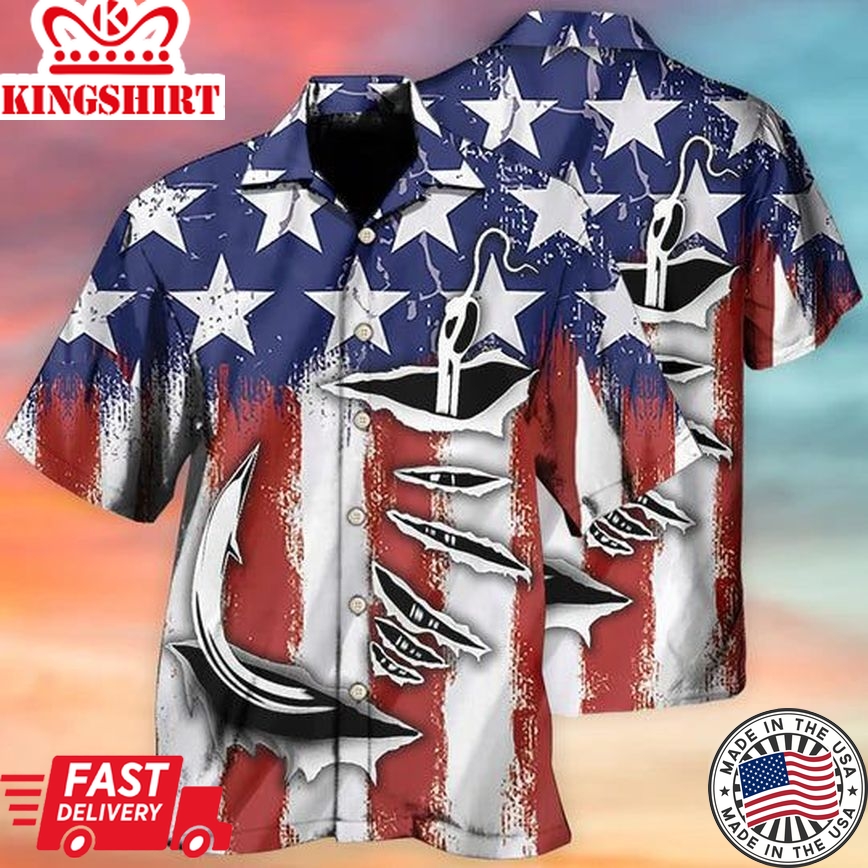 Fishing American - Hawaiian Shirt