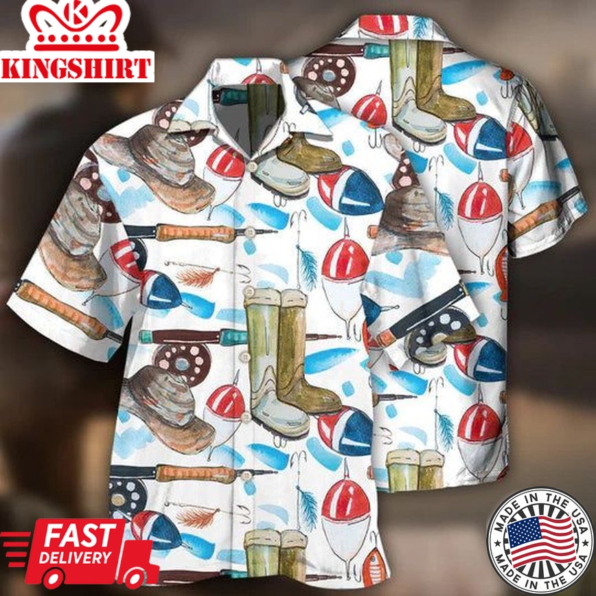 Fishing Basic Art Style - Hawaiian Shirt