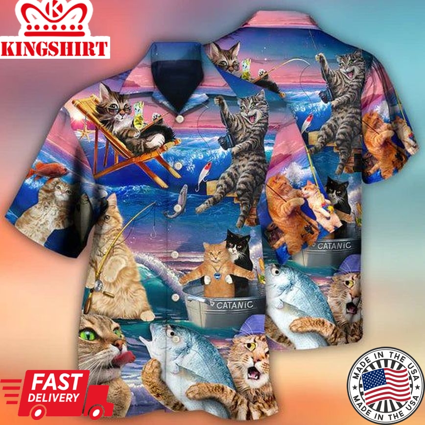 Fishing Cat - Hawaiian Shirt