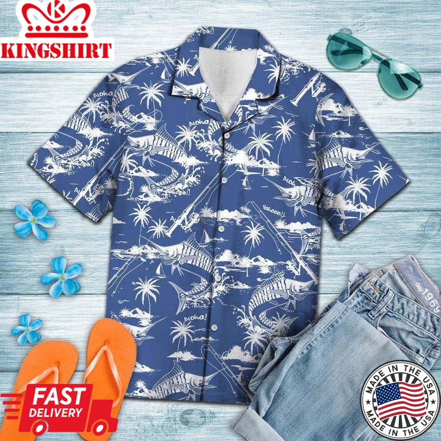 Fishing Hawaii Shirt Fishing Aloha Shirt Swordfish Fishing Trendy Hawaiian Shirt