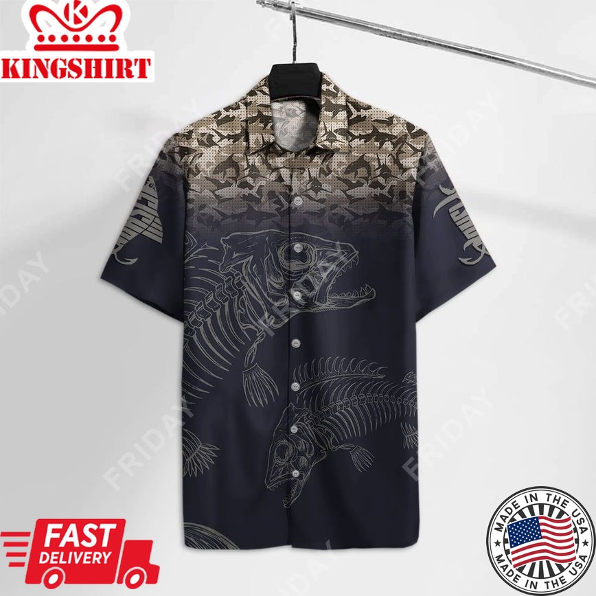 Fishing Hawaiian Shirt Fish Reaper Aloha Shirt Black Hawaii Shirt For Adult