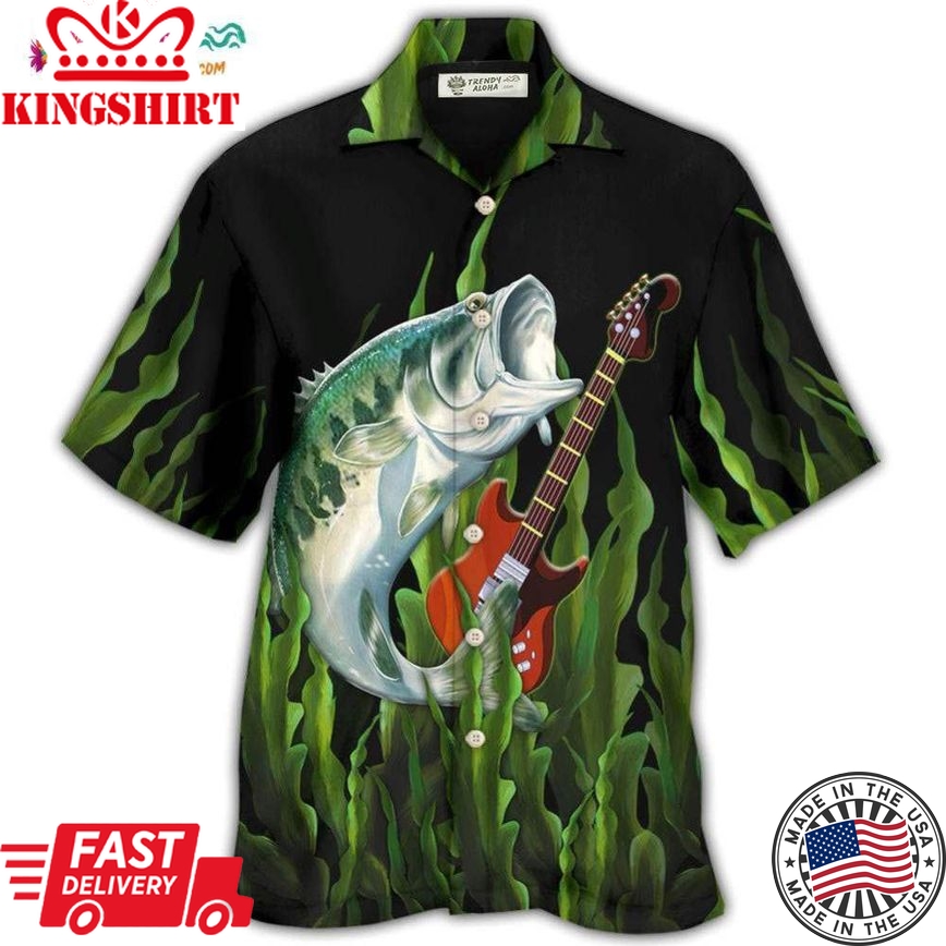 Fishing I Like Fishing And Guitars Hawaiian Shirt