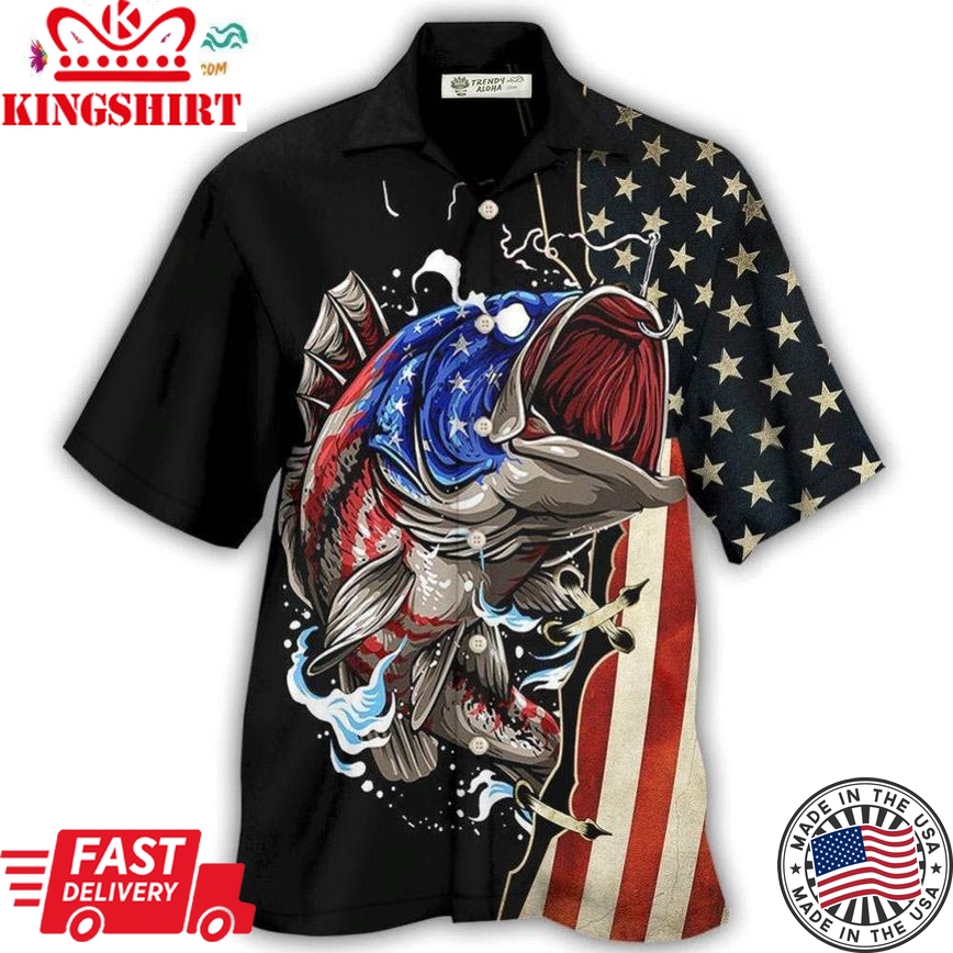 Fishing Independence Day Hawaiian Shirt