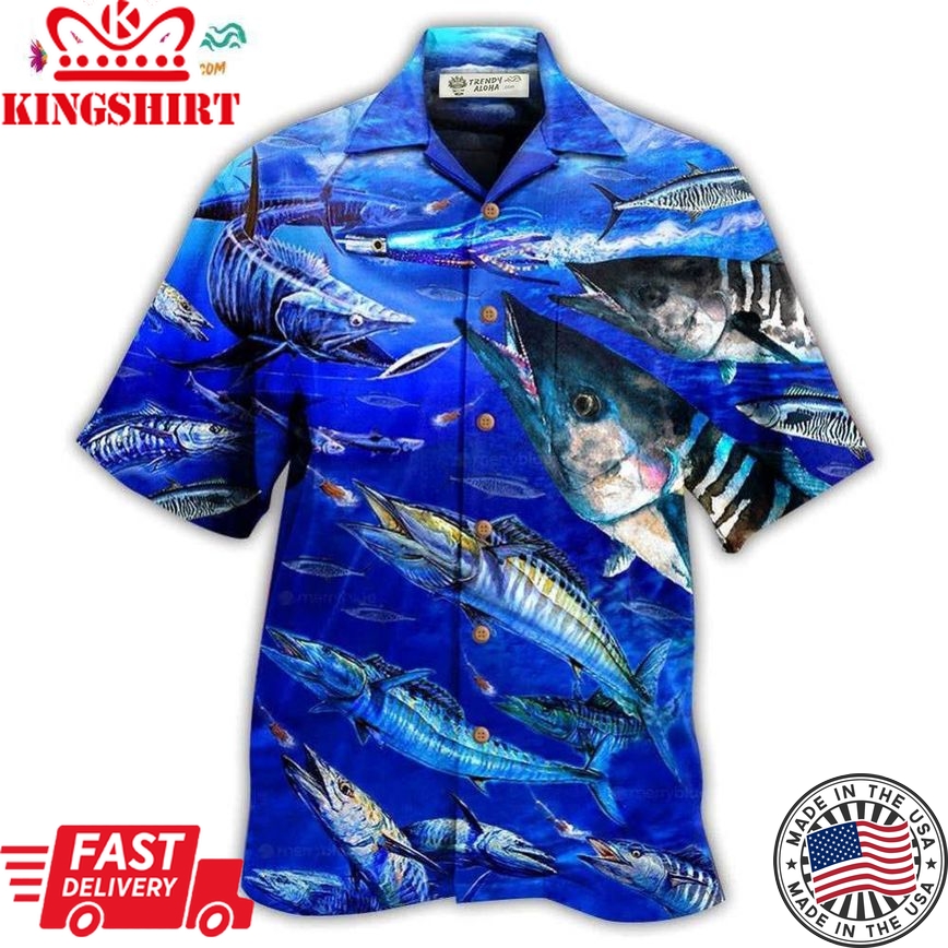 Fishing Love Blue Ocean Hawaiian Shirt