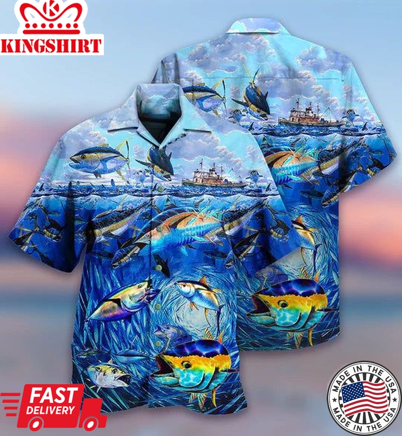 Fishing Love Fish Love Ocean - Hawaiian Shirt