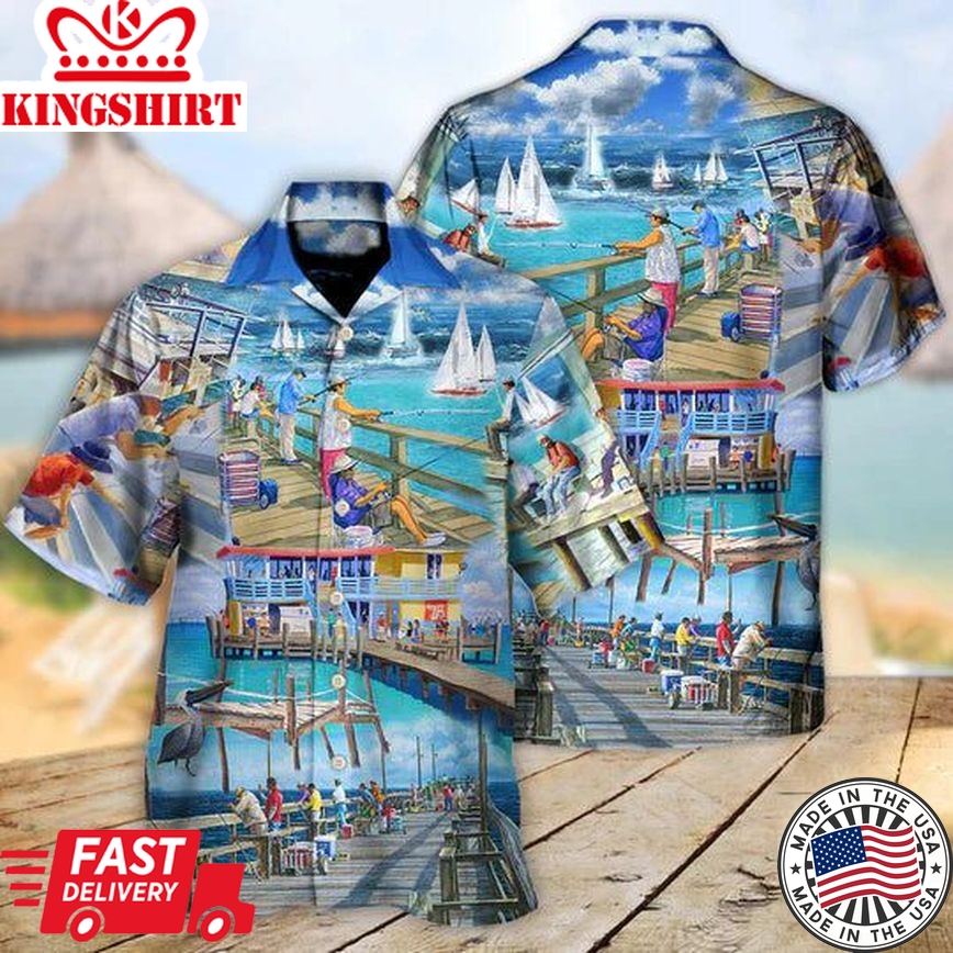 Fishing Pier Enjoy The Moment - Hawaiian Shirt