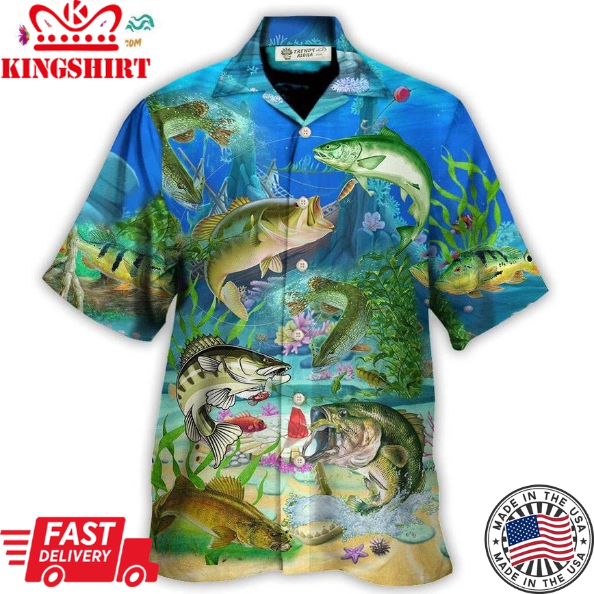 Fishing Real Men Do Fishing Blue Ocean Hawaiian Shirt