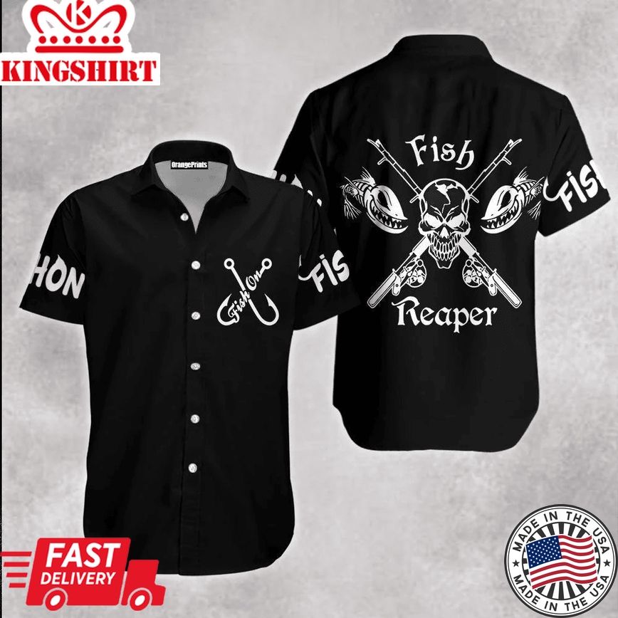 Fishing Reaper Trendy Hawaiian Shirt For