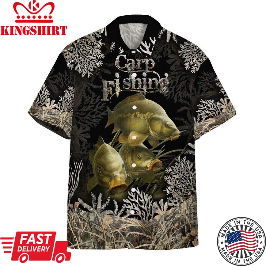 Fishing Shirt Black Carp Fishing Hawaii Shirt Fishing Shirt